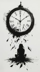 Wall Mural - The Shattered Clock, Post Traumatic Stress Disorder PTSD