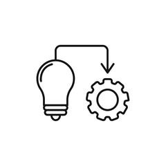 Poster - Implementation icon Isolated flat vector in outline