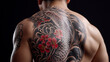 © Dmitry - Japanese dragon and flowers tattoo on back