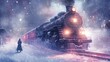 © harryaishi - A vintage steam train in a snowy landscape, evoking a sense of nostalgia and travel.