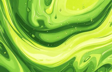Aufkleber - Swirling shades of green create a vibrant abstract design with fluid textures and dynamic movement