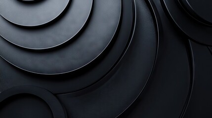 Aufkleber - abstract texture featuring concentric circles in black, creating a modern, sophisticated feel.