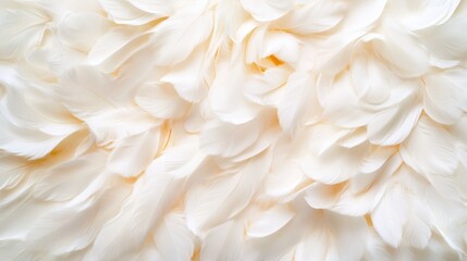 Poster - Close-up of soft, white feathers overlapping each other, creating a delicate and textured background