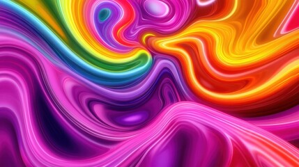 Poster - Vibrant and dynamic abstract design with swirling, colorful lines creating a mesmerizing visual spectacle