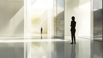 Poster - Futuristic corporate environment with minimalistic d fbbb AI generated illustration