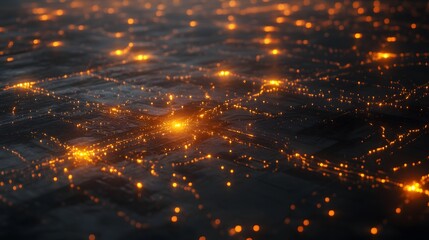 Poster - High energy futuristic chip with glowing connections AI generated illustration