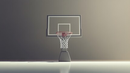 Fototapete - Isolated basketball hoop with a clean white net mini AI generated illustration