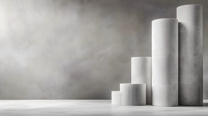 Poster - Modern minimal design featuring stacked white textur AI generated illustration