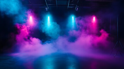 Poster - Moody performance stage with a smoky environment col adeb AI generated illustration
