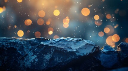 Poster - Moody scene featuring rough natural stone in the for AI generated illustration