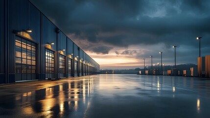 Poster - Sleek industrial facility with an urban aesthetic we AI generated illustration