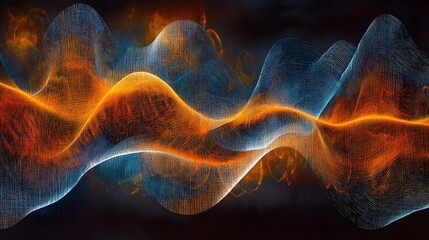 Leinwandbilder - Surreal abstract composition of glowing lines in war AI generated illustration