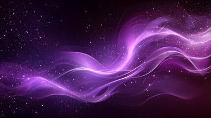 Poster - Surreal design of flowing purple light waves and gli AI generated illustration