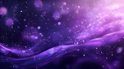 Poster - Violet glowing waves moving rhythmically across a da AI generated illustration