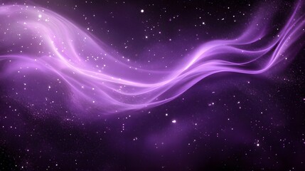 Poster - Violet glowing waves moving rhythmically across a da AI generated illustration