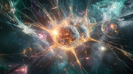 Poster - Visualization of an ai core with intricate glowing c AI generated illustration