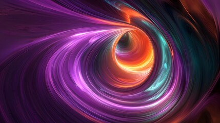 Fototapete - Vivid neon streaks in purple teal and orange racing AI generated illustration