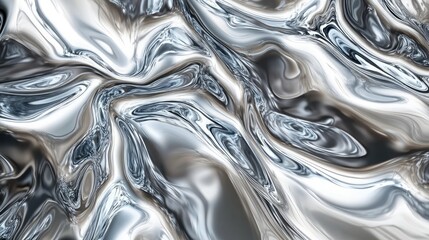 Aufkleber - abstract silver and gray textures create a fluid, wavy design, evoking a sense of movement and sophi