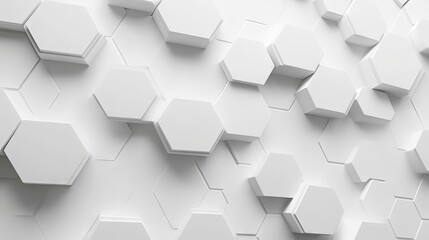 Aufkleber - modern abstract design featuring a textured wall of white hexagons in varying sizes.