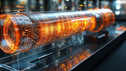 Poster - Futuristic energy device glowing in a high-tech laboratory setting at night