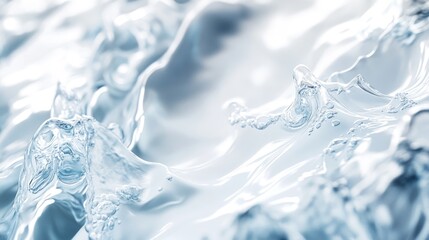 Aufkleber - Close-up of clear water waves, creating a serene and tranquil atmosphere.