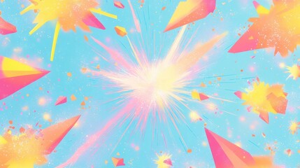 Wall Mural - Dynamic wallpaper with bold shapes and glowing patterns on a smooth background