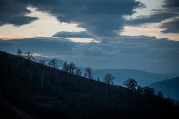 Wall Mural - sunset over the mountains