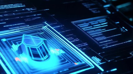 Poster - Future HUD data screen interface. Digital dashboard graphic, UI element design. Chart graphs, control panel. Data processing visualization. Modern computer technology