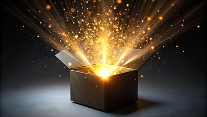 Wall Mural - magic gift box with sparks