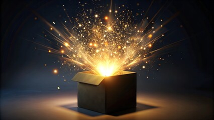 Wall Mural - christmas gift box with sparkles