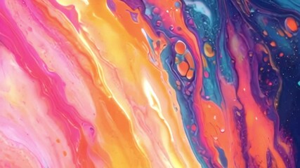 Fototapete - Abstract animation combining bright colors and flowing shapes to create the effect of a galactic vortex. The composition is rich in contrast