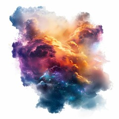 Poster - Vivid color space cloud formation resembling earth's sky with stars, perfect for any project needing a fantasy, space, or nebula concept