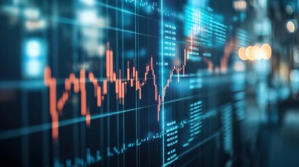 Poster - A stock market concept based on the concepts of stock, machine learning, and modern computer technologies. A concept of a business, technology, internet, and network.