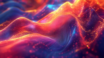 Poster - Future wave. Abstract technology background. 3D visualization of big data. Analytical presentation. 3D rendering.