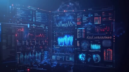 Poster - Healthcare technology, medical diagnosis infographic. Integrated and analyzed health data stock.