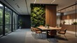 © Syarif - Modern office meeting room with a lush vertical garden.
