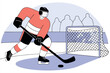 © Natallia - Ice hockey game vector illustration. Ice sports equipment, professional hockey club.