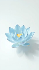 Wall Mural - Pastel blue lotus flower in a soft white environment, peaceful, white