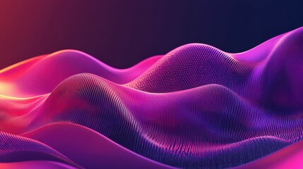 Poster - Waveforms of digital data in vibrant pink and purple hues, creating a futuristic and dynamic visual.