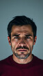 © Sergey - Man feeling sad, tired and worried, suffering depression in mental health, problems and broken heart isolated with white highlights, png