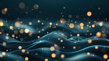 Poster - Abstract visual showcases glowing data lines combined with light particles, emphasizing big data technology in vibrant orange and yellow tones