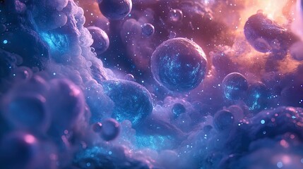 Poster - Colorful Abstract Universe with Glow and Celestial Atmosphere
