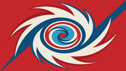 Poster - Dynamic vector illustration of a swirling pattern with vibrant colors representing movement and energy in a bold design