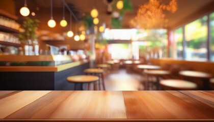 Poster - Abstract blur interior coffee shop or cafe for background.
