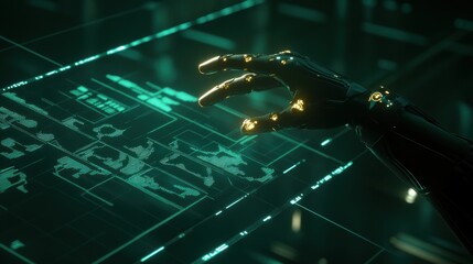 Poster - Futuristic Robotic Hand Interacting with Holographic Interface Technology