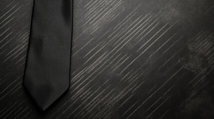 Poster - Elegant Black Tie on Textured Dark Background for Formal Attire