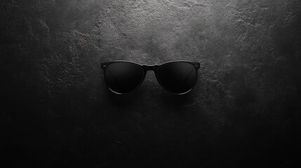 Poster - Stylish Black Sunglasses on Dark Background for Fashion Themes