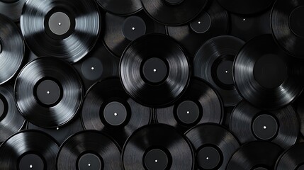 Poster - Vintage Vinyl Records Background for Music and Nostalgia Themes