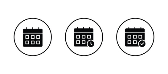 Wall Mural - calendar icon set. calender symbol vector