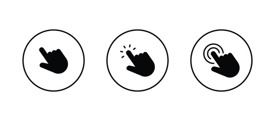 Poster - Hand pointer icons. Pointer click icon vector	
